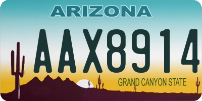 AZ license plate AAX8914
