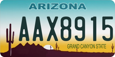 AZ license plate AAX8915