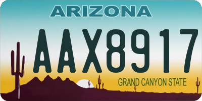 AZ license plate AAX8917