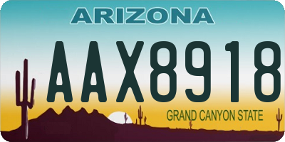 AZ license plate AAX8918