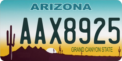 AZ license plate AAX8925