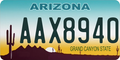 AZ license plate AAX8940
