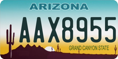 AZ license plate AAX8955