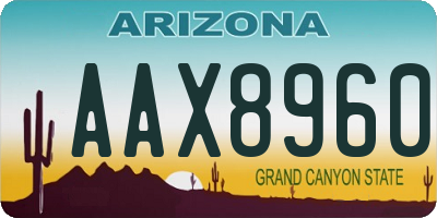AZ license plate AAX8960