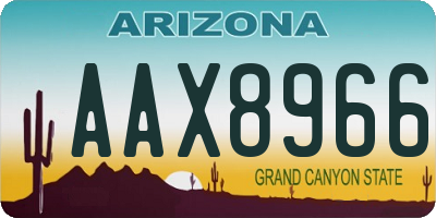 AZ license plate AAX8966