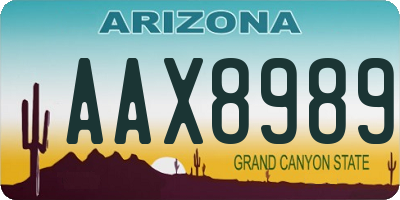 AZ license plate AAX8989