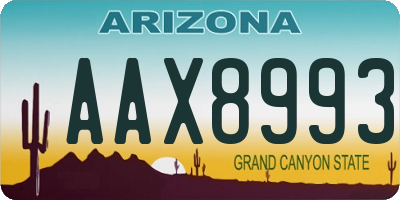 AZ license plate AAX8993