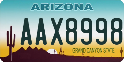 AZ license plate AAX8998