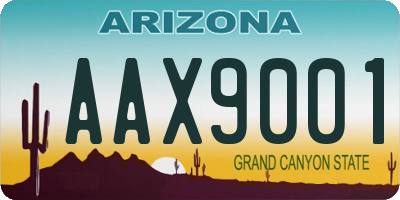 AZ license plate AAX9001