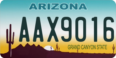 AZ license plate AAX9016