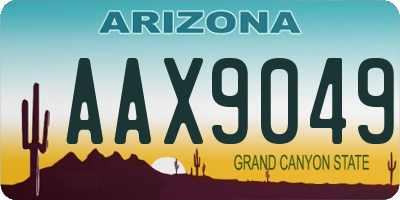 AZ license plate AAX9049