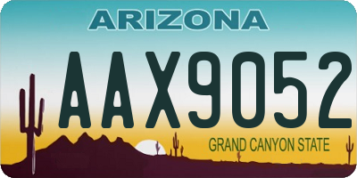AZ license plate AAX9052