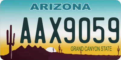 AZ license plate AAX9059