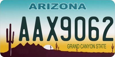 AZ license plate AAX9062