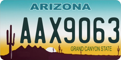 AZ license plate AAX9063