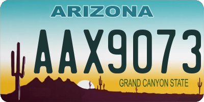 AZ license plate AAX9073