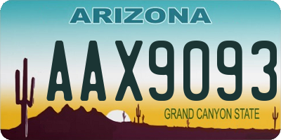 AZ license plate AAX9093
