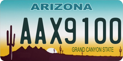 AZ license plate AAX9100