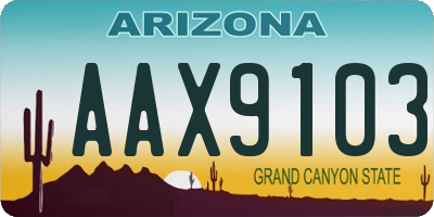 AZ license plate AAX9103