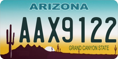AZ license plate AAX9122