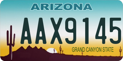 AZ license plate AAX9145
