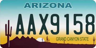 AZ license plate AAX9158