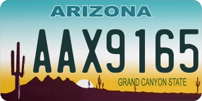 AZ license plate AAX9165