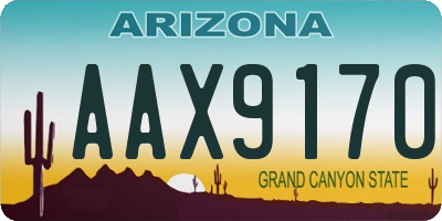 AZ license plate AAX9170