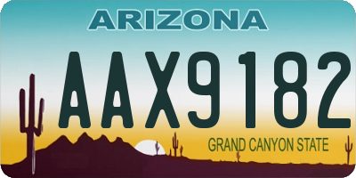 AZ license plate AAX9182