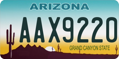 AZ license plate AAX9220