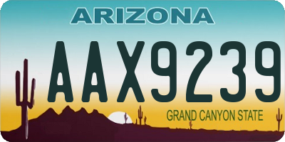 AZ license plate AAX9239