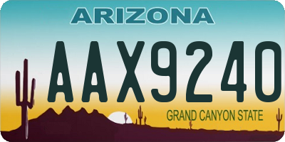 AZ license plate AAX9240