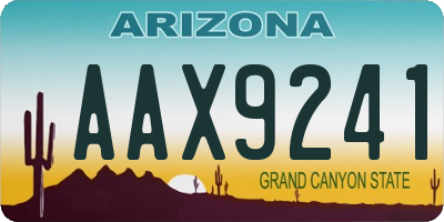 AZ license plate AAX9241