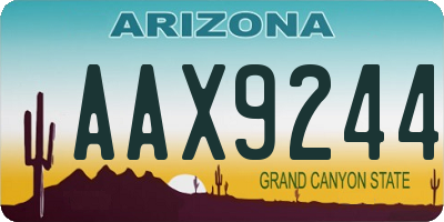 AZ license plate AAX9244