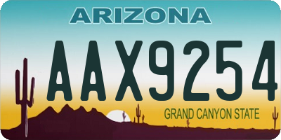 AZ license plate AAX9254