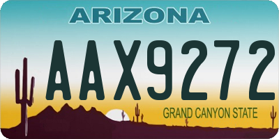 AZ license plate AAX9272