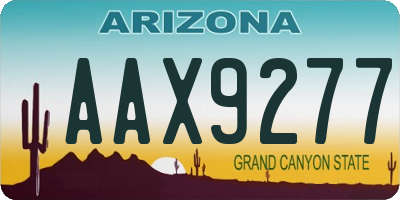 AZ license plate AAX9277