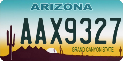 AZ license plate AAX9327