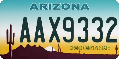 AZ license plate AAX9332