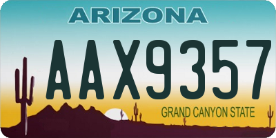 AZ license plate AAX9357