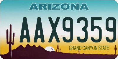 AZ license plate AAX9359