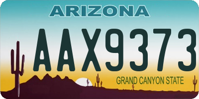 AZ license plate AAX9373