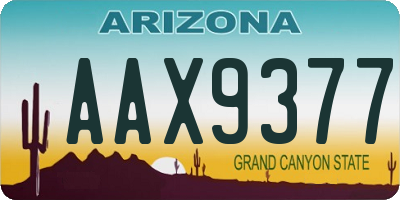 AZ license plate AAX9377