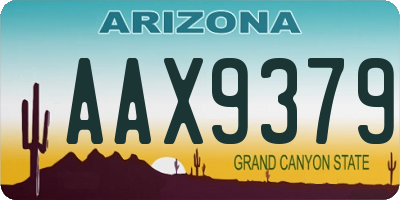 AZ license plate AAX9379