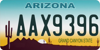 AZ license plate AAX9396