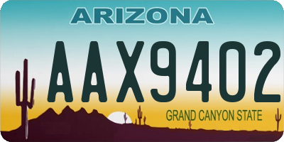 AZ license plate AAX9402