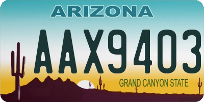 AZ license plate AAX9403