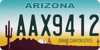 AZ license plate AAX9412