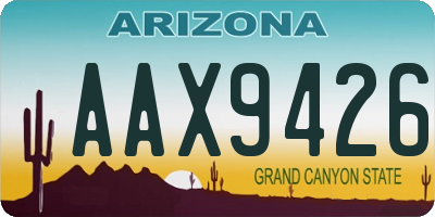 AZ license plate AAX9426