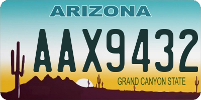 AZ license plate AAX9432